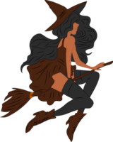 Witch. Cute ladies. Pin-up, retro style. Halloween costume concept. png