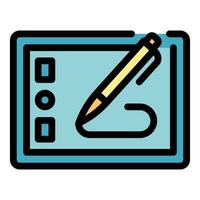 Pencil drawing icon vector flat