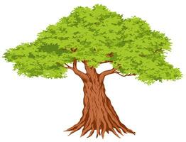 Tree isolated on white background clip art. Cartoon style. AI Generative photo