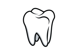 diente icono ilustración. cuidado de la salud y médico objetos icono diseño concepto. dentista diente objeto logo diseño. png