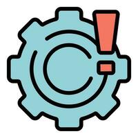 Broken gear wheel icon vector flat