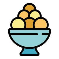 Ice cream balls icon vector flat