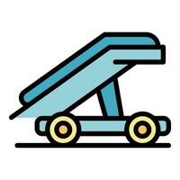 Design airplane stairs icon vector flat