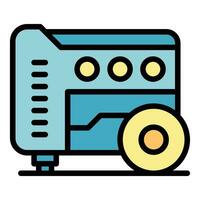 Engine power generator icon vector flat