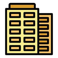 City building icon vector flat