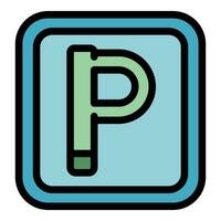 Parking icon vector flat