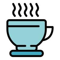 Hot coffee cup icon vector flat