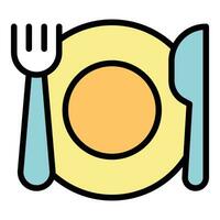 Food dishes icon vector flat