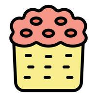 Cream panettone icon vector flat