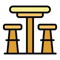 Metal bar stool icon vector flat