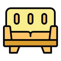 Soft sofa icon vector flat