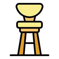 High bar stool icon vector flat