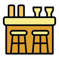 Wood bar icon vector flat