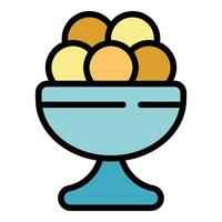 Ice ball food icon vector flat