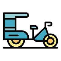 Auto trishaw icon vector flat