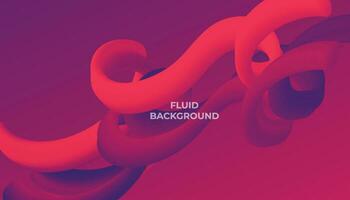 Red Abstract fluid wave. Modern poster with gradient 3d flow shape. Innovation background design for landing page. Vector