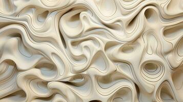 Generative AI, white, ivory and beige modelling clay, gypsum or ceramic background and texture, curls and flowing forms photo