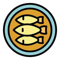 plato sardina icono vector plano