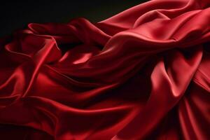 Red silk background. Generate Ai photo