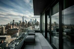 Penthouse terrace view. Generate Ai photo