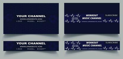 Modern and Creative Youtube  Channel Horizontal Banner for Graphic Designer.Web vector