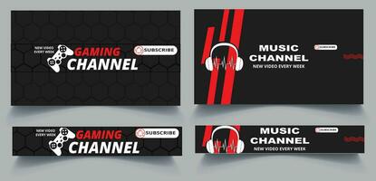 Modern and Creative Youtube  Channel Horizontal Banner for Graphic Designer.Web vector