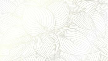 Art deco light silver leaves hand drawn line art on a white background. Wallpaper design for print, poster, cover, banner, fabric, invitation. Digital vector illustration.