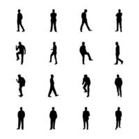 Pack of Solid Human Pictograms Icons vector