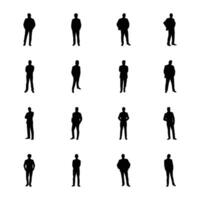 paquete de sólido humano avatares íconos vector