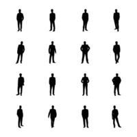 Pack of Solid Human Avatars Icons vector