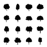 Pack of Trees Glyph Icons vector