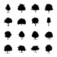 Pack of Trees Glyph Icons vector