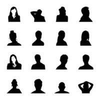 Pack of Human Face Silhouettes vector