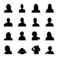 Pack of Human Face Silhouettes vector