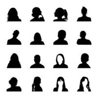 Pack of Human Face Silhouettes vector