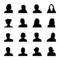 Pack of Human Face Silhouettes vector