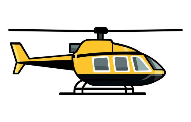 Helicopters Aircrafts Illustration, Flying Colorful Choppers, Air Transportation Flat Vector Illustration