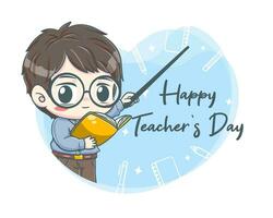 World teachers' day cartoon illustration vector