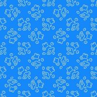 Microbes vector concept blue thin line seamless pattern