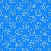 Microbes vector concept blue thin line seamless pattern