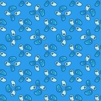 Bacteria or Microbes vector blue seamless pattern