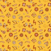 Bacteria and Microbes vector concept yellow modern Seamless Pattern