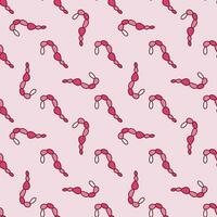 Bacteria Microbe vector concept red seamless pattern
