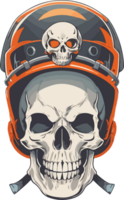 Skull Head with Helmet Cartoon Logo AI Generative png