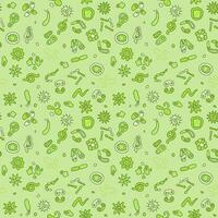 Microbe and Bacteria vector Biology and Medicine concept green seamless pattern