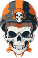 Skull Head with Helmet Mascot Logo AI Generative png