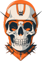 Skull Head with Helmet PNG Free AI Generative