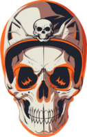 Skull Head with Helmet Mascot AI Generative png