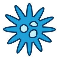 Virus vector concept minimal blue icon or symbol