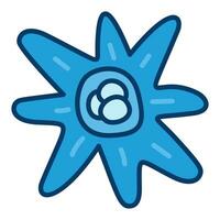 Virus vector concept blue icon or symbol